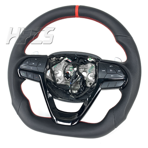 Accessoires d'intérieur de voiture personnalisés Volant en cuir et fibre de carbone avec palettes de changement de vitesse <span class=keywords><strong>pour</strong></span> Jeep Grand Cherokee 2012-2016 SRT - Product Image 2