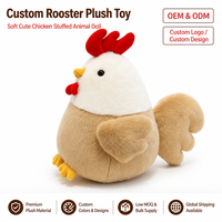 Peluche Coq 25cm Bicolore Douce, Poupée en Peluche Poulet, Fabricant OEM ODM Personnalisé Vente en Gros