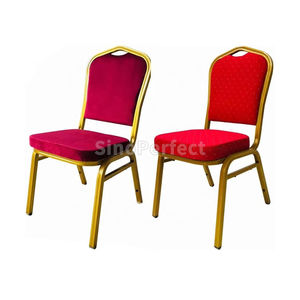 Sillas de Banquete de Metal de Lujo para Bodas, Iglesias, Hoteles, Sillas de Comedor Rojas para Fiestas y Banquetes en Venta al por Mayor - Product Image 1