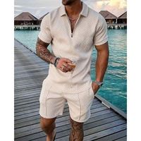 Vêtements d'été à la mode pour hommes T-shirts imprimés décontractés Shorts Ensemble deux pièces Shorts d'été pour hommes