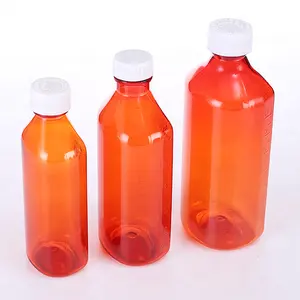 8 Oz pharmazeutische ovale flüssigkeitsflaschen aus kunststoff stufenförmige transparente flaschen für chemikalien