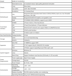 1U Rack estándar Intel Celeron 5205U ikuai openwrt 6 Intel I211AT LAN POE PCIEx4 SFP servidor de <span class=keywords><strong>red</strong></span> pfsense firewall PC - Product Image 5
