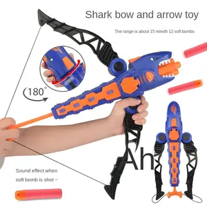 New Shark Bow And Arrow For Kids Outdoor Kids Toy Foam Youth Bow Set Soft Bullet Outside Games For Teens