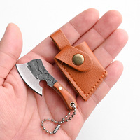 Petit couteau EDC en acier inoxydable en forme d'axe avec étui, ensemble de mini-couteaux pour les voyages et les activités de plein air