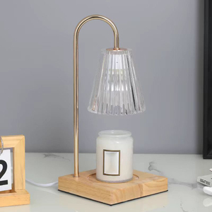 Candelabro de aromaterapia sin llama con cera derretible, regalo para dormitorio y mesita de noche, con temporizador y regulación de intensidad, arte en madera - Product Image 5