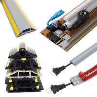 Protector de Cables de Goma Resistente, Rampa Antideslizante de 3 Canales para Piso de Taller y Cobertura de Cables Industriales, Protector de Cables Antideslizante