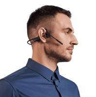 Shokz OpenComm2 UC 2025 Upgrade Headset Konduksi Tulang Loop120 USB-A Bluetooth Nirkabel Ganda Bersertifikasi Zoom