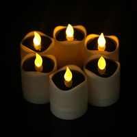 Bougies solaires sans flamme, bougies votives à LED rouge scintillantes à énergie solaire pour la maison, le jardin, la terrasse, les mariages, les festivals et la décoration