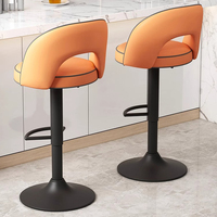 Tabourets de bar en cuir Pu et chaises hautes de restaurant pour chaise de bar pivotante réglable imperméable à l'eau
