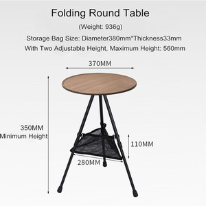Outdoor Triangle <b>Folding</b> <b>Table</b> Portable Easy Storage <b>Table</b> Small <b>Adjustable</b> Aluminum Camping <b>Table</b> Aluminum Camping <b>Table</b> - Product Image 4