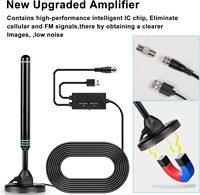 Grenzüberschreitende DVB-T2 ISDB-T DMB-T/H ATSC HDTV-Antenne für digitale terrestrische HD-Empfang, Outdoor-Plastikantenne mit hoher Verstärkung und Saugnapf für den Innenbereich