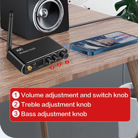 Receptor de Audio HIFI 5.1 DAC, Conversor Digital a Analógico Coaxial, Adaptador Inalámbrico Estéreo con Conector AUX de 3.5mm, RCA, Micrófono, Puerto para Disco U