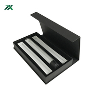 Boîte de présentation d'emballage en papier noir mat personnalisé pour emballage de stockage de tube de poudre de verre avec incrustation de mousse EVA