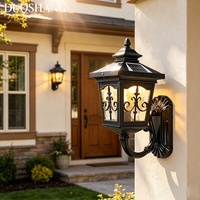 Lampe murale de jardin extérieure en aluminium classique européenne solaire, étanche IP65, source de lumière LED 2700K, garantie de 3 ans