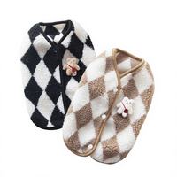 Vente en gros usine – Nouvelle collection automne-hiver : Gilet pour chien en velours losanges, luxueux et mignon, vêtement pour animaux de compagnie, durable et chaud, rembourré