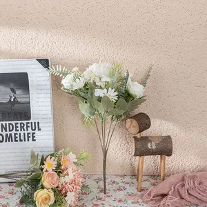 Piccolo Bouquet Artificiale di Denti di Leone e Rose per Decorazioni Natalizie, di Laurea, di Halloween; per Matrimoni e Arredamento Casa - Product Image 4