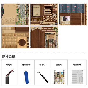Diy <b>Mini</b> Book Nook Japanese Style Cottage 12x12.5x17cm Moss <b>Lantern</b> Garden Model Wooden Puzzle Gift For Teens - Product Image 4