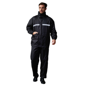 Impermeable Reflectante para <span class=keywords><strong>Hombre</strong></span>, Traje de Lluvia de PVC, Impermeable para Motocicleta con Banda Reflectante para Conducir y Trabajar - Product Image 5