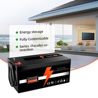 Stock UE/USA, Batterie Solaire Rechargeable OEM 12.8V/25.6V/51.2V, Pack de Batteries Lithium-Ion 100Ah/200Ah/300Ah avec BMS 100A/200A