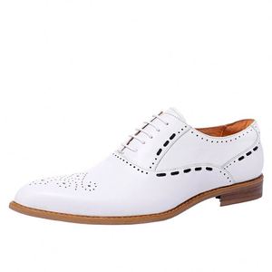 Chaussures Richelieu en Cuir Blanc Haut de Gamme pour Hommes – Idéales pour le Bureau, les Affaires et les Fêtes – Personnalisables avec Amorti – Collection Automne - Product Image 5