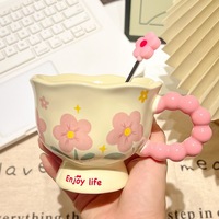 Mug en céramique mignon pour un cadeau d'anniversaire pour les filles, les enseignantes, souvenir - boîte cadeau, fleur de tulipe, résistant au micro-ondes, résistant aux hautes températures