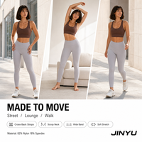 Soutien-gorge de sport personnalisé en nylon, non toxique, pour femmes, avec dos nageur, coussinets intégrés, doux, extensible et à double bretelles, idéal pour l'entraînement.