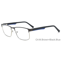 Monture de lunettes optiques carrée en métal massif pour hommes, verres de lecture, verres PC, 4 couleurs disponibles, marque FYHJ