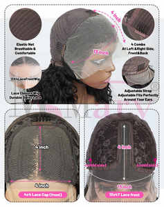 Недорогие парики из натуральных бразильских человеческих волос HD Full Lace 13X4, парик с глубокими вьющимися прозрачными кружевными фронтальными волосами с детскими волосами для черных женщин - Product Image 6