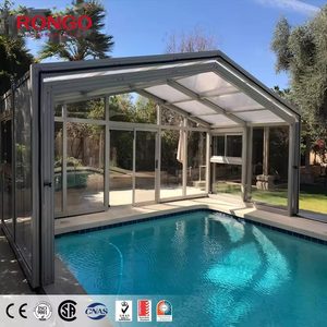 <span class=keywords><strong>Véranda</strong></span> coulissante en aluminium motorisée pour l'extérieur, toit en verre <span class=keywords><strong>rétractable</strong></span> électrique, enceinte de <span class=keywords><strong>piscine</strong></span> motorisée - Product Image 1