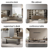 Bureau de direction en L de luxe, design moderne haut de gamme, pour PDG et cadres, fabriqué en usine