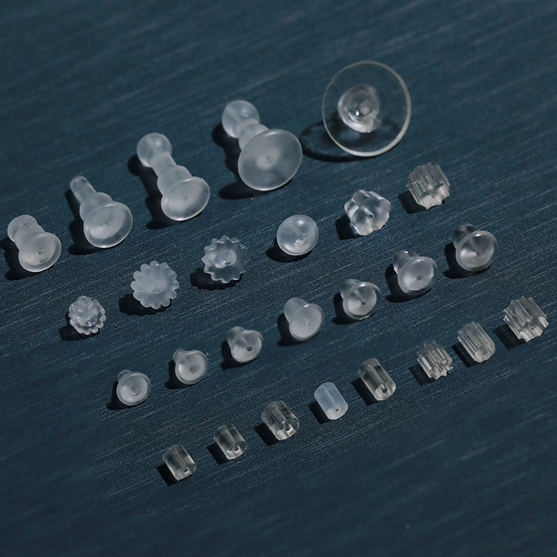 Soft Earring Backs Clear Silicone Stoppers for Studs