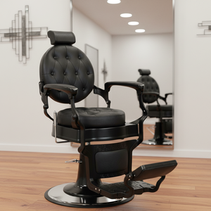 Sillón de <span class=keywords><strong>Barber</strong></span>ía de Cuero Sintético Dorado Vintage de Lujo <span class=keywords><strong>para</strong></span> Salón, Mueble Portátil <span class=keywords><strong>para</strong></span> <span class=keywords><strong>Barber</strong></span>ía - Product Image 6