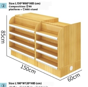 Mostrador de barra pequeño elegante y moderno Diseño de esquina de madera simple para tienda de conveniencia y supermercado Comodidad de pago - Product Image 3
