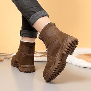 Bottes de neige pour hommes, doublure polaire épaisse, imperméables, antidérapantes, hautes, décontractées, pour l'extérieur, hiver, talon moyen, couleur unie - Product Image 4