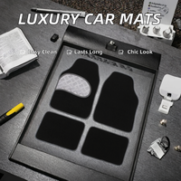 Luxury Modern Car Interior Carpet Mats PVC Non-Slip Washable Foot Mat Rug 4 Pieces Non-Slip Auto Foot Mats Car Mat Accessories