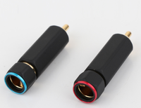 Connecteur RCA mâle RASANTEK HIFI en laiton plaqué or 24 carats 9,0 mm soudé + câble de connexion à verrouillage pour haut-parleur audio-vidéo simple Jack AV