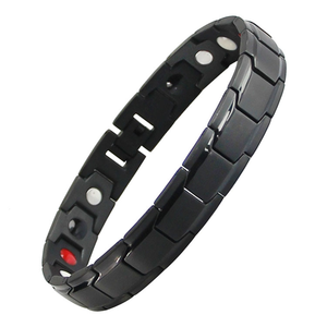 Toptan Yüksek Kalite Saf Titanyum Mıknatıs Lüks Sağlık Erkek Kadın Ayarlanabilir Siyah Manyetik Çiftler Dekorasyon Takısı - Product Image 3