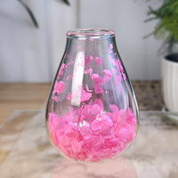 Gobelet à bulbe en verre borosilicate de haute qualité pour fleurs séchées, double couche, isolation thermique, sans poignée, sans couvercle