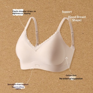 Sujetador inalámbrico sin costuras con alas laterales altas, que suaviza la piel <span class=keywords><strong>de</strong></span> las axilas, efecto push-up, bralette <span class=keywords><strong>de</strong></span> encaje francés, lencería transpirable al por mayor - Product Image 5