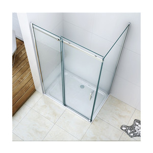 Acche de douche de luxe en acier inoxydable EX-904, 2 portes, cadre droit coulissant, <span class=keywords><strong>avec</strong></span> plateaux en ABS - Product Image 1