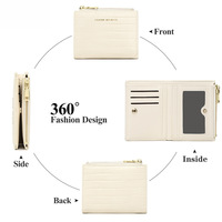 Portefeuille court pliable en cuir PU souple effet alligator 2026 pour femme, porte-cartes de crédit et porte-monnaie, sac tendance pour femme