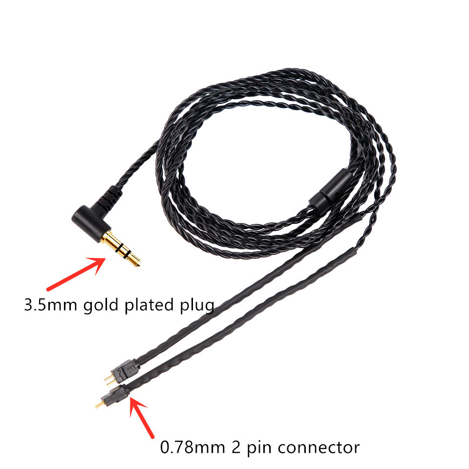 Câble Audio Hi-Fi Type C 2 Broches Pour écouteurs Intra-auriculaires - Fils Tressés, Son Clair