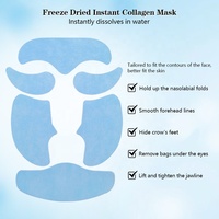 Masque en film de collagène dissolvable en gros, marque privée, lot de 6, soluble dans l'eau, nano-raffermissant, liftant, pour le visage, le front, les yeux et le cou
