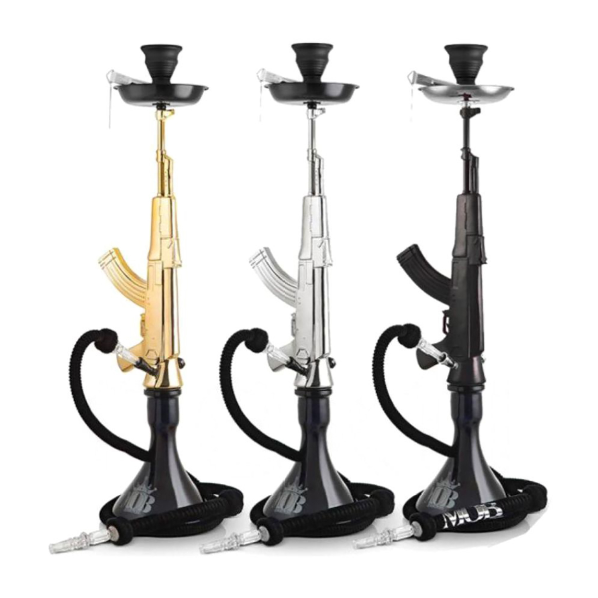 Cachimba de carbono con forma de cohete negro, Cachimba de carbono Original, para Shisha, ak47