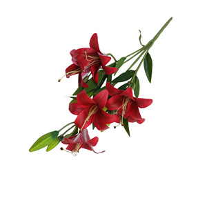 Bouquet de lys artificiels Xinchengzhi, 6 têtes, bleu, en plastique et tissu, décoration de mariage, 30cm-100cm - Product Image 5