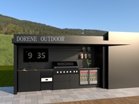 Cuisine extérieure modulaire de luxe, résistante aux intempéries, en acier inoxydable, avec armoires BBQ et pergola à volets roulants pour votre jardin