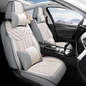 Fundas de Asiento de Coche Universales de 5 Piezas, Estilo Deportivo, de Cuero de Dos Tonos, con Almohadas, para Uso en Todas las Estaciones - Product Image 5