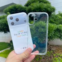 Pour iPhone 17 étui transparent, 2.0mm Transparent anti-rayures antichoc souple TPU couverture de téléphone portable pour iPhone 16e 17 Air 17 Pro Max