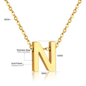 Collier personnalisé pas cher en acier inoxydable avec initiale et symbole - Product Image 2