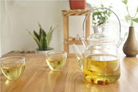 Petit service à café et thé en verre de style chinois moderne, compatible avec les plaques de cuisson, portable, écologique, disponible en 350 ml/550 ml, pour la maison, le bureau et les hôtels